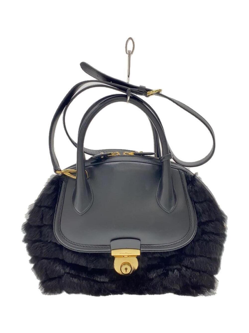 Salvatore Ferragamo Fiamma Handbag Leather Black